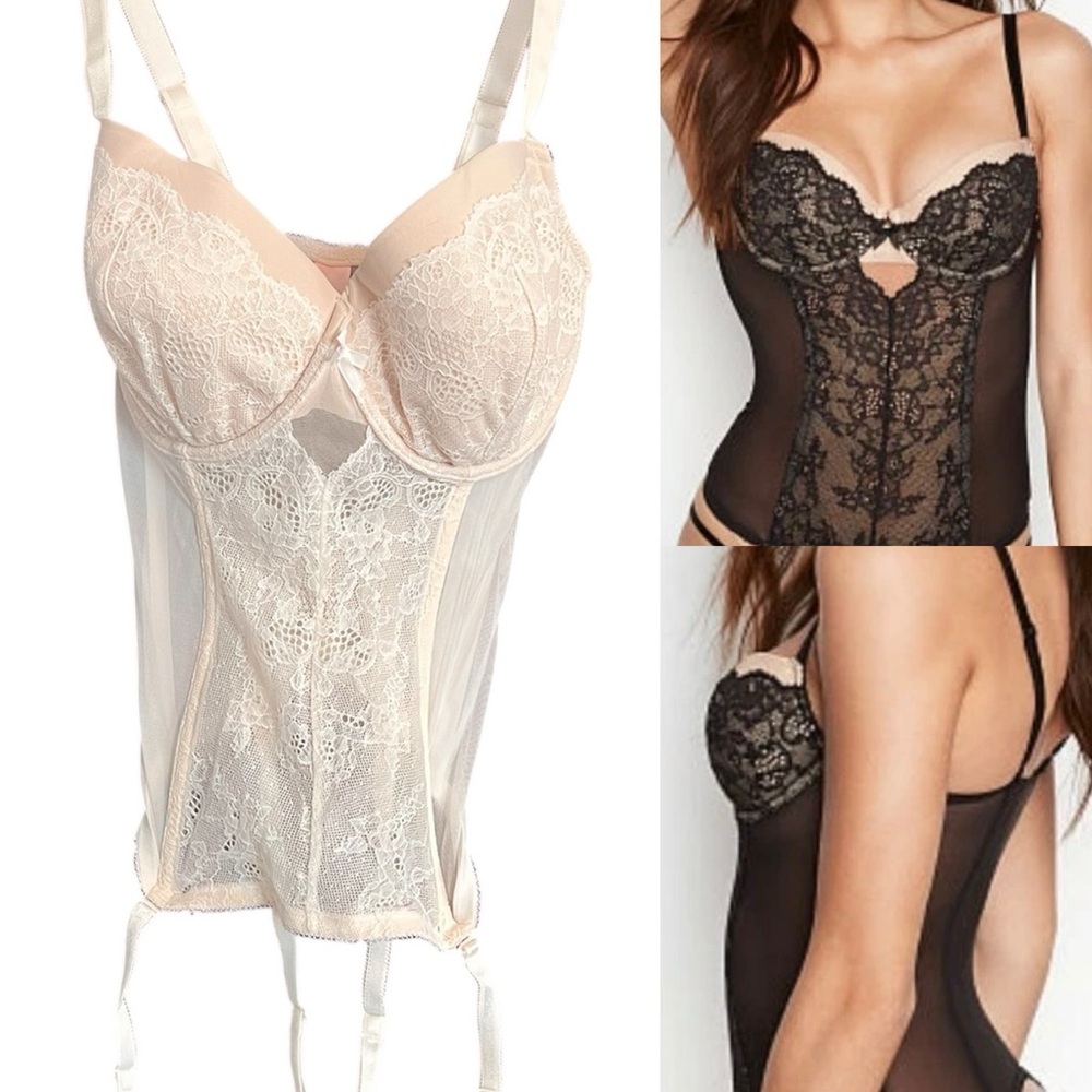 Victoria’s Secret White Lace Corset Bustier size 34DDD